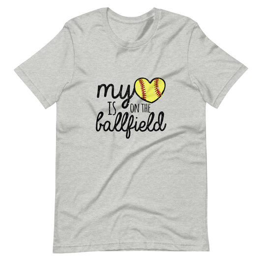 My Heart Is On The Ballfield Tee (Softball)